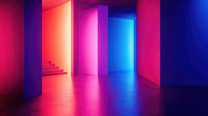 Poster - Bold, multicolored stage lighting creating an energetic atmosphere, with ample space for text or graphics in a creative presentation layout