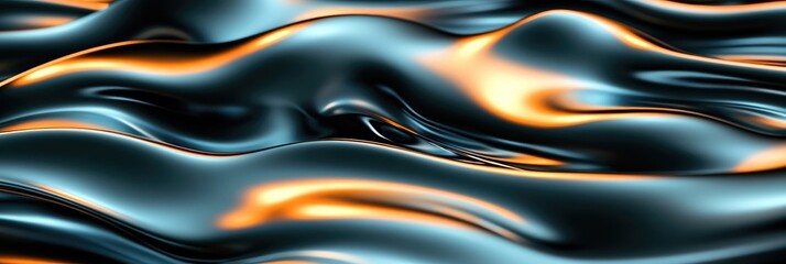 Aufkleber - Fluid motion reflection abstract art digital creation modern environment close-up view dynamic design