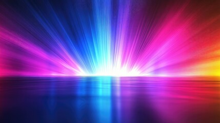 Poster - Bright, dynamic multicolored lighting on a stage, offering vivid colors and perfect copy space for your presentation's design