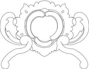 vector illustration silhouette design ornament decoration carving detail classic ethnic vintage trad
