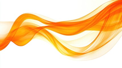 Poster - Elegant Flowing Waves in Warm Orange and Soft White Tones