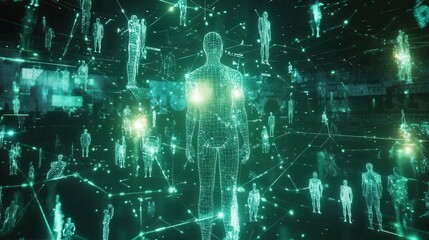 Poster - Digital Representation of Human Figures in Futuristic Cyber Space