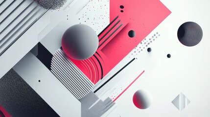 Poster - Abstract Composition with Geometric Shapes and Soft Color Gradients