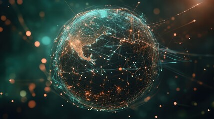 Poster - Stunning Digital Globe Visualization with Network Connections