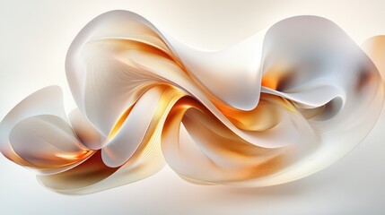 Poster - Fluid 3D shapes with metallic finishes and gradient colors create a mesmerizing abstract design full of movement and modern appeal
