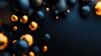 Poster - Fluid 3D shapes with metallic textures and gradient colors, creating a striking abstract design on a dark background, full of futuristic appeal