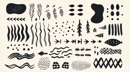 Poster - Abstract Black Shapes and Patterns for Creative Design Projects