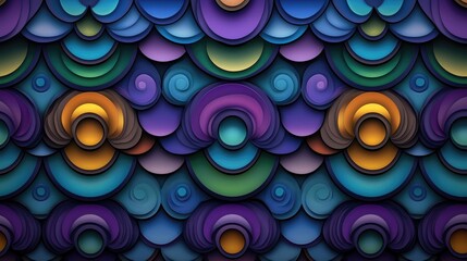Poster - Colorful layered abstract design digital art vibrant patterns creative environment high-contrast viewpoint