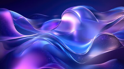 Poster - Futuristic layered 3D background with transparent shapes and glowing edges, creating a sleek, tech-inspired design full of depth and complexity
