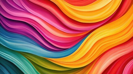 Poster - glossy, vibrant waves of color create an abstract pattern, flowing together in a seamless, visually 