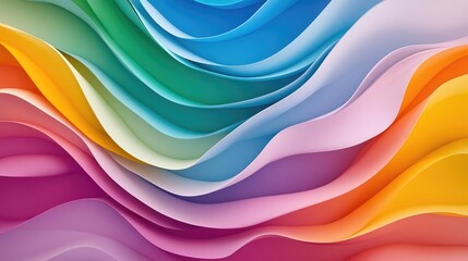 Poster - glossy, vibrant waves of color create an abstract pattern, flowing together in a seamless, visually 