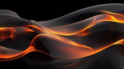 Poster - Glowing-edged transparent shapes form a layered 3D abstract background, giving a futuristic, high-tech look with depth and dimension