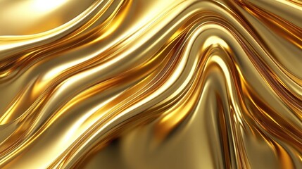 Poster - Lustrous metallic 3D waves move in a hypnotic rhythm, evoking fluidity and grace in an abstract design full of sophistication and modern appeal