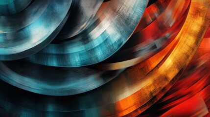 Poster - Colorful Abstract Waves with Textured Patterns and Vibrant Hues