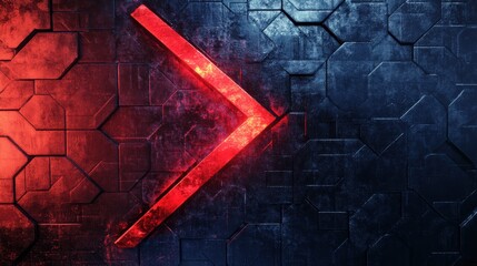 Poster - Abstract Red Arrow on Blue Textured Background for Digital Design