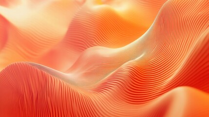 Poster - Abstract Waves of Orange Flowing Lines in Soft Light Background