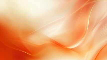 Poster - Soft Warm Abstract Background with Flowing Light Orange Waves