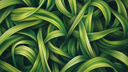 Fototapete - Organic green lines intertwining in an abstract wallpaper, creating a harmonious flow and natural pattern ideal for environmental designs