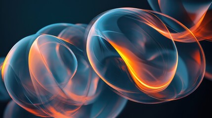 Poster - Transparent geometric shapes with glowing edges create a dynamic layered 3D abstract design, evoking a modern, futuristic aesthetic