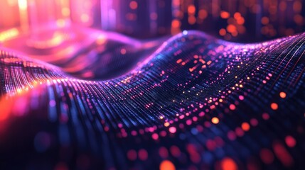 Poster - vibrant 3d fractal patterns illuminated by light effects, creating an abstract composition full of d