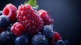Close-Up of Mixed Berries with High Contrast and Rich Colors