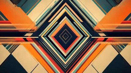 Poster - Abstract Geometric Pattern with Bold Colors and Dynamic Shapes