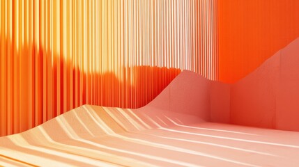 Poster - Abstract Warm Tones in Geometric Shapes and Flowing Patterns