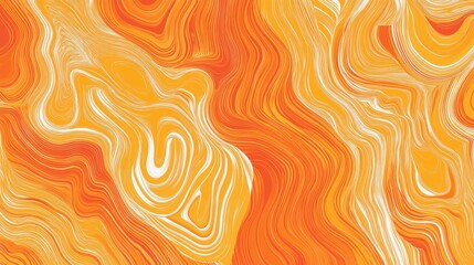 Poster - Vibrant Abstract Wave Pattern in Shades of Orange and Yellow