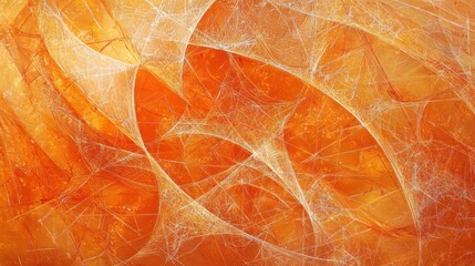 Poster - abstract orange background with intricate lines and textures