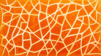 Poster - Abstract Orange Pattern with White Lines and Texture Details