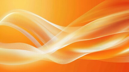 Poster - Dynamic Abstract Waves Flowing in Warm Orange Background Design