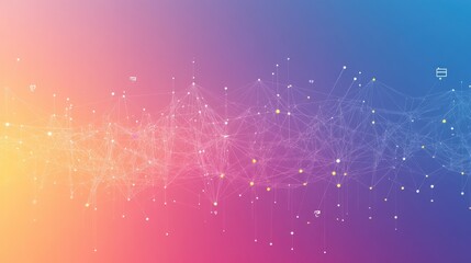 Poster - Abstract Network Connections with Colorful Gradient Background