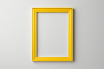 Wall Mural - yellow frame on a wall with a white background