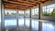 © POV Studio - Modern warehouse space, polished concrete floor, large windows, suburban view, rental