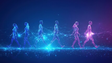 Poster - futuristic abstract representation of human movement and progression