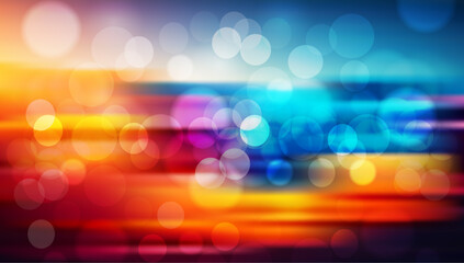 Wall Mural - colorful bokeh. abstract festive blurred background. bright defocused glowing lights effect. graphic