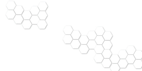 Poster - abstract white soft hexagon concept design abstract technology background vector. white 3d futuristi