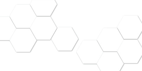 Poster - abstract white soft hexagon concept design abstract technology background vector. white 3d futuristi