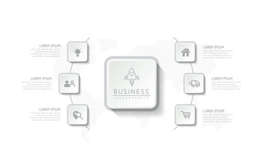 Fototapete - Vector business Presentation Connecting Steps Infographic Template