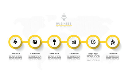 Fototapete - Vector business Presentation Connecting Steps Infographic Template