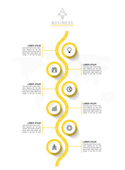 Fototapete - Vector business Presentation Connecting Steps Infographic Template