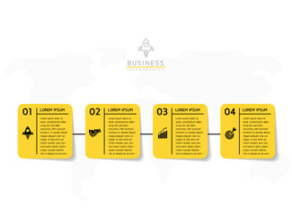 Fototapete - Vector business Presentation Connecting Steps Infographic Template