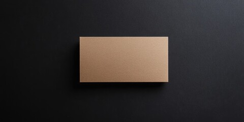 Poster - Minimalistic brown business card on a dark textured background, centered visually, creating a sleek and professional aesthetic for branding.