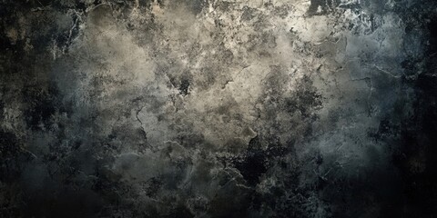 Leinwandbilder - Textured grunge wallpaper background with dark tones and shades of grey, featuring a mottled surface with cracks and an abstract appearance.