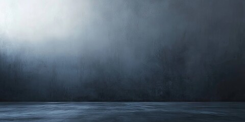 Fototapete - Abstract studio background showcasing a gradient of dark to light grey tones with a smooth reflective floor and soft light illuminating from above.