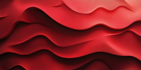 Leinwandbilder - Vibrant abstract design with layered red waves on a textured backdrop creating depth and visual intrigue in various shades of red