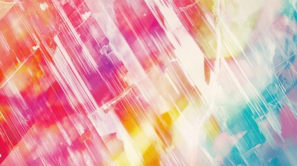 Poster - An abstract background of rainbow static patterns combined with colorful geometric shapes and glitch-like effects.