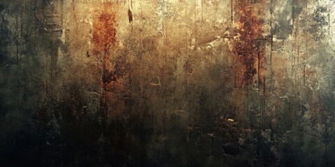 Aufkleber - Dark grunge textured wallpaper with deep rust and gold tones, featuring abstract patterns and a weathered finish, ideal for background use.