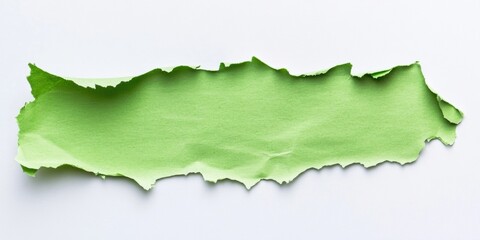 Poster - Ripped green paper strip positioned horizontally against a clean white background showcasing textured edges and vibrant color contrast.