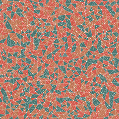 Poster - mosaic background. small triangles size. multiple repeated inner triangles. multiple colors style. r